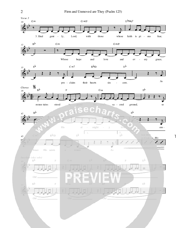 Firm And Unmoved Are They (Psalm 125) Lead Sheet (Zac Hicks / Cherry Creek Worship)