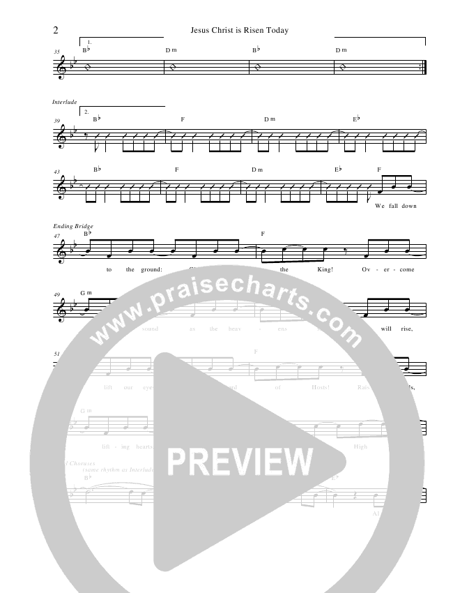 Jesus Christ Is Risen Today Lead Sheet Zac Hicks Cherry Creek