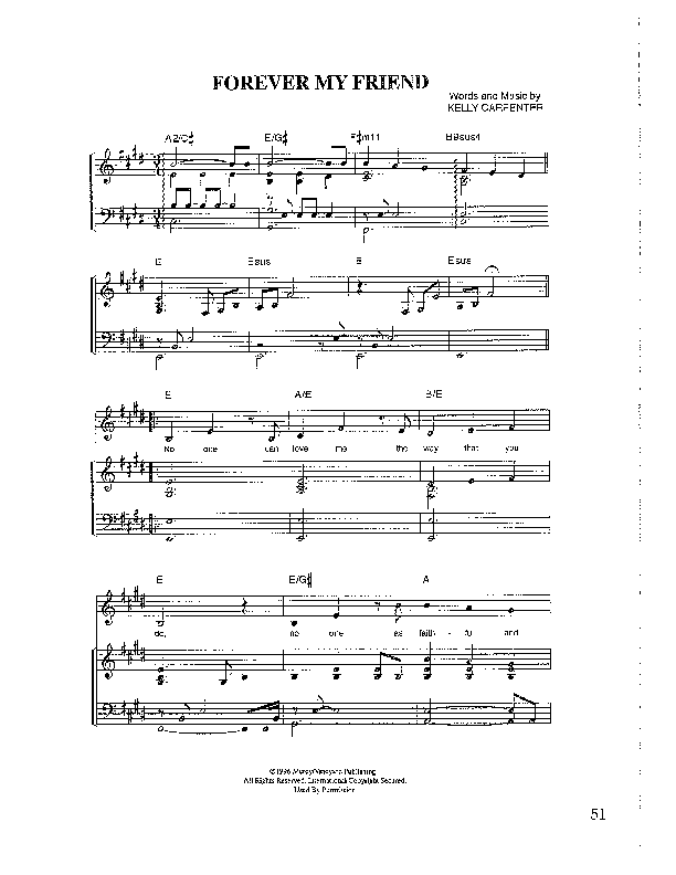 Forever My Friend Lead & Piano (Kelly Carpenter)