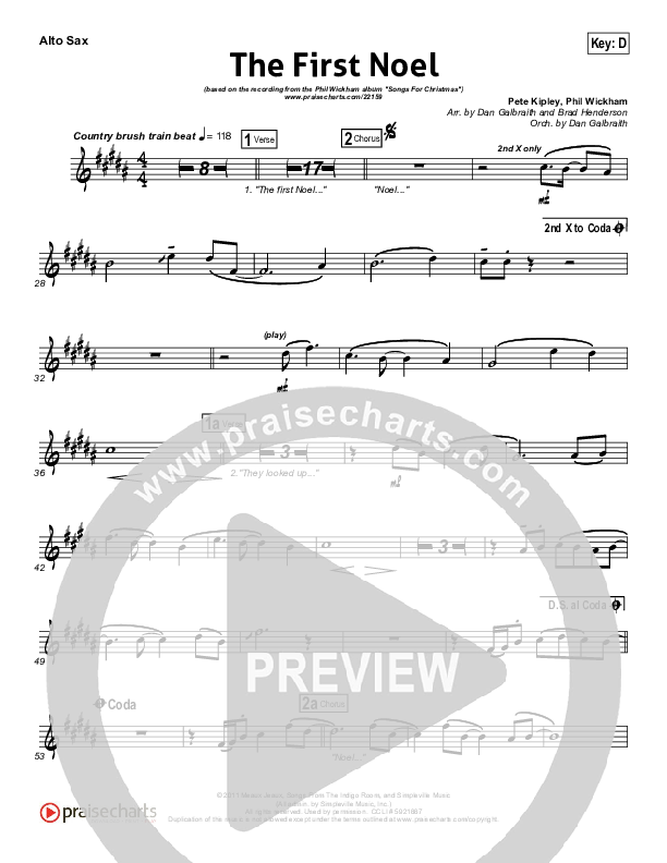 The First Noel Alto Sax (Phil Wickham)