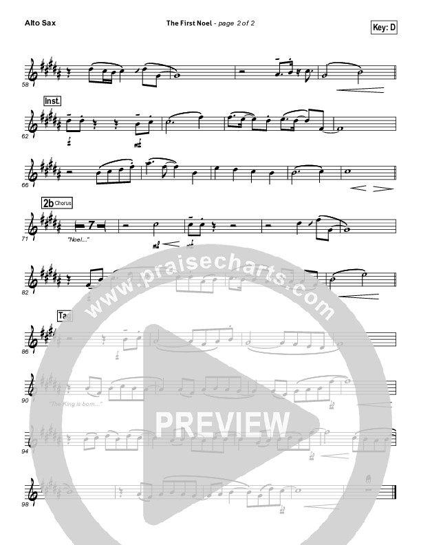 The First Noel Alto Sax (Phil Wickham)