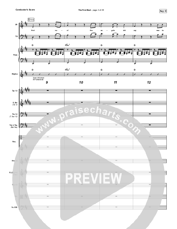 The First Noel Conductor's Score (Phil Wickham)