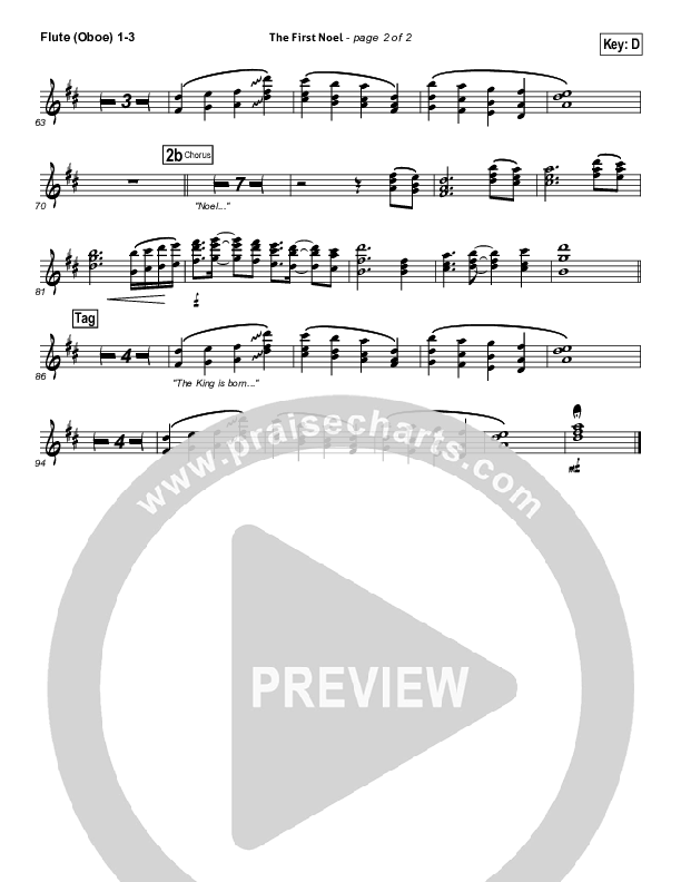 The First Noel Flute/Oboe 1/2/3 (Phil Wickham)