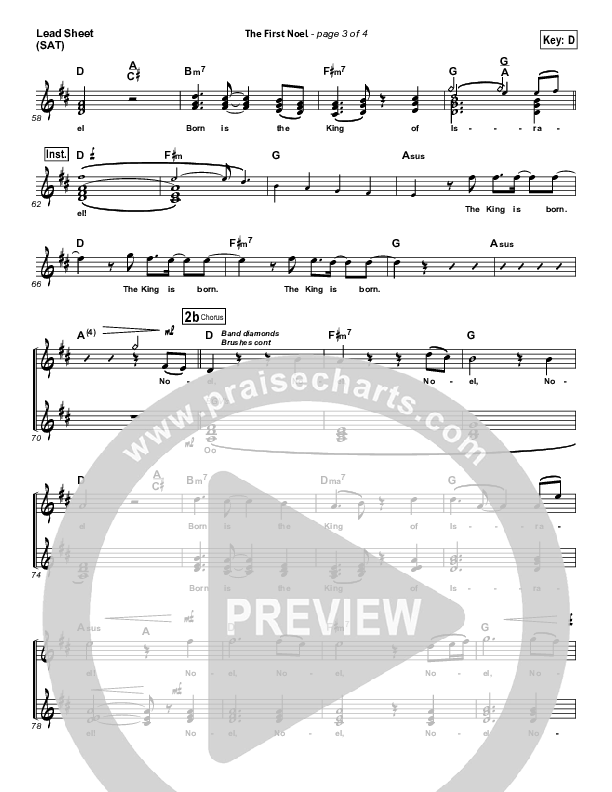 The First Noel Lead Sheet (SAT) (Phil Wickham)