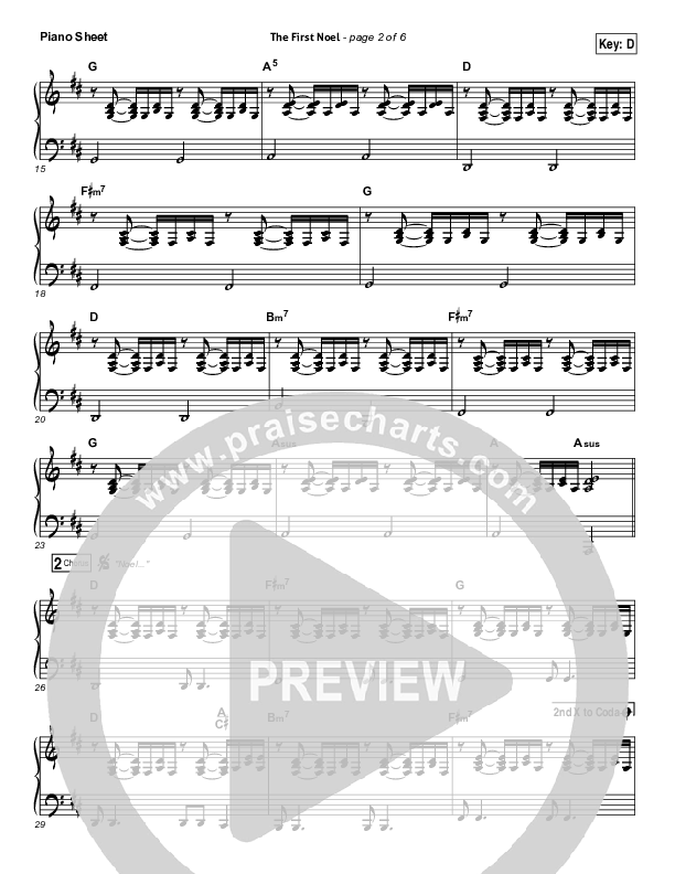 The First Noel Piano Sheet (Phil Wickham)