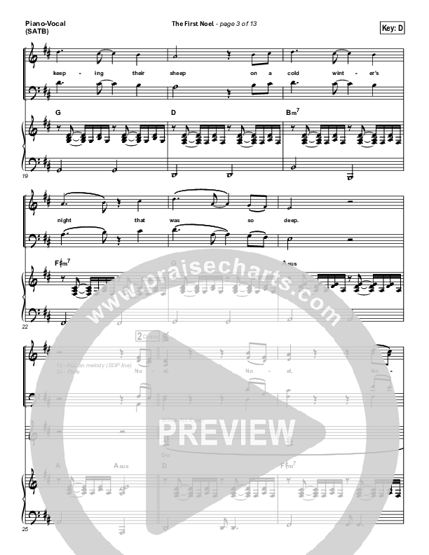 The First Noel Piano/Vocal (SATB) (Phil Wickham)