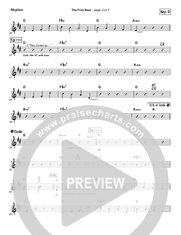 The First Noel Rhythm Chart (Phil Wickham)