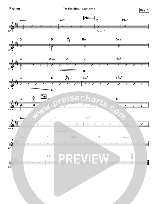 The First Noel Rhythm Chart (Phil Wickham)