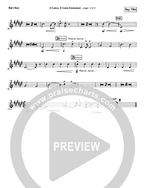 O Come O Come Emmanuel Bari Sax (Phil Wickham)