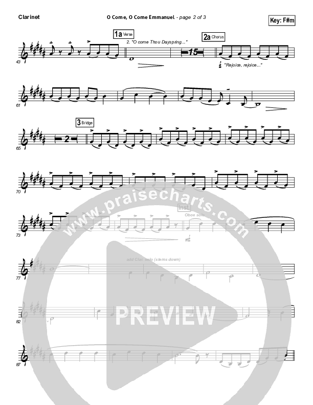 O Come O Come Emmanuel Clarinet (Phil Wickham)