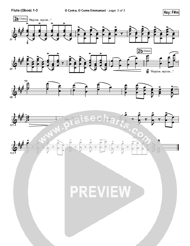 O Come O Come Emmanuel Flute/Oboe 1/2/3 (Phil Wickham)