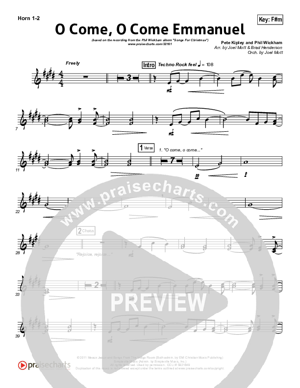 O Come O Come Emmanuel Brass Pack (Phil Wickham)