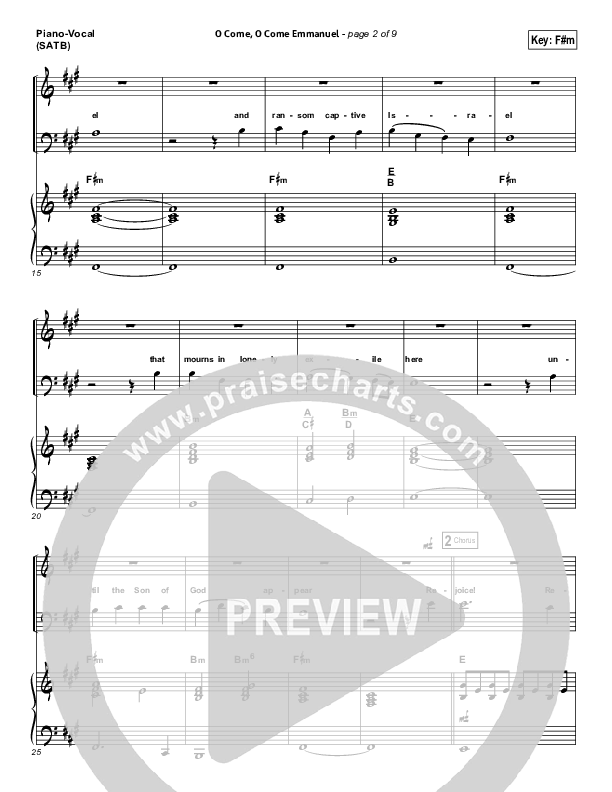 O Come O Come Emmanuel Piano/Vocal (Phil Wickham)