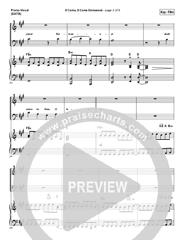 O Come O Come Emmanuel Piano/Vocal (Phil Wickham)