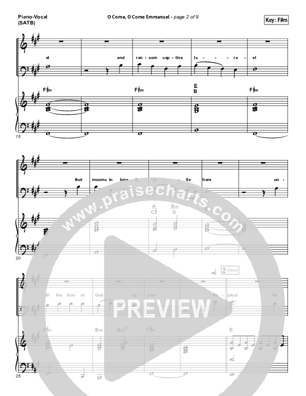 O Come O Come Emmanuel Piano/Vocal Pack (Phil Wickham)