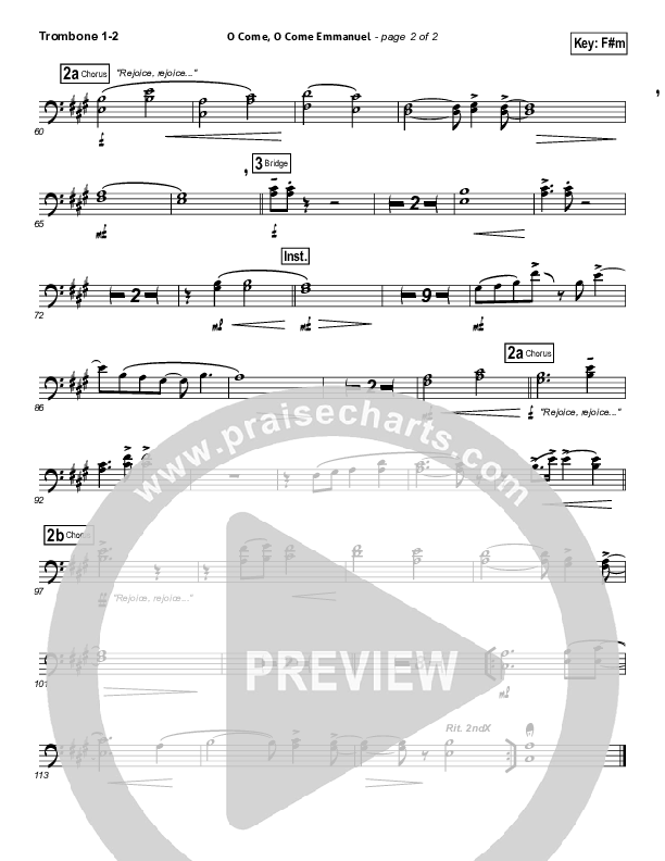 O Come O Come Emmanuel Trombone 1/2 (Phil Wickham)