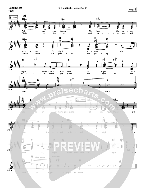 O Holy Night Lead Sheet (SAT) (Phil Wickham)