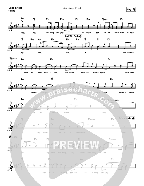 Joy Lead Sheet (Phil Wickham)