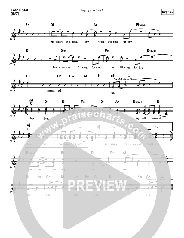 Joy Lead Sheet (Phil Wickham)