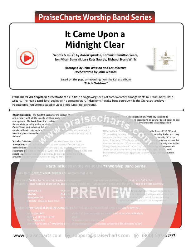 It Came Upon A Midnight Clear Cover Sheet (Kutless)