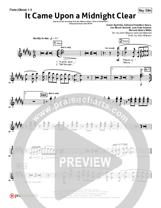 It Came Upon A Midnight Clear Flute/Oboe 1/2/3 (Kutless)