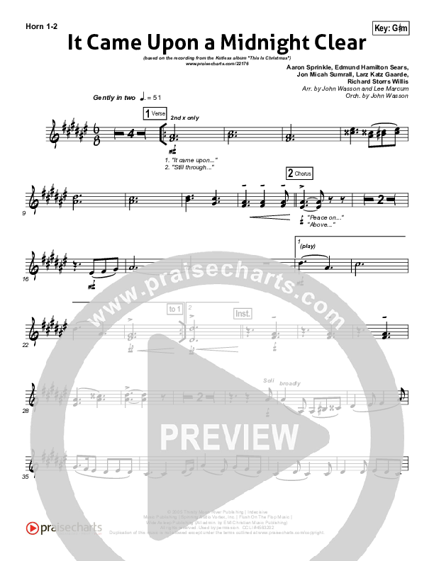 It Came Upon A Midnight Clear French Horn 1/2 (Kutless)