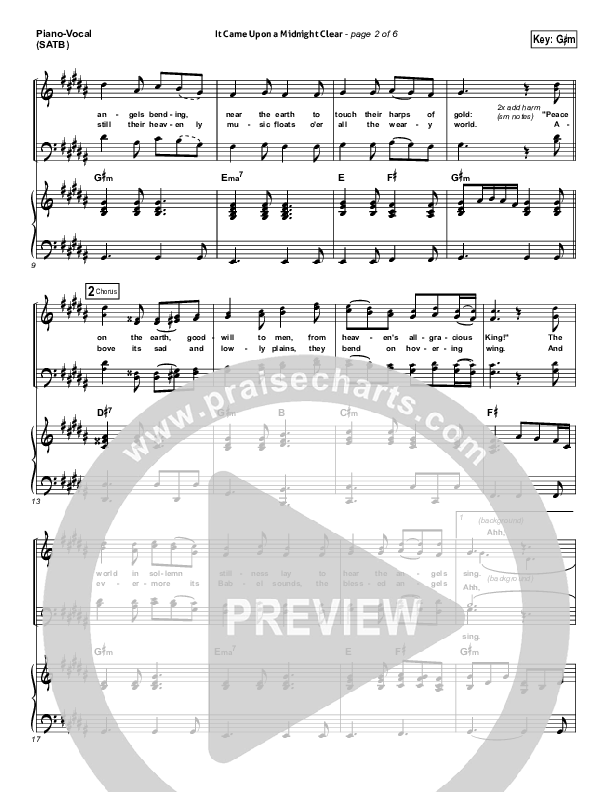 It Came Upon A Midnight Clear Piano/Vocal (SATB) (Kutless)