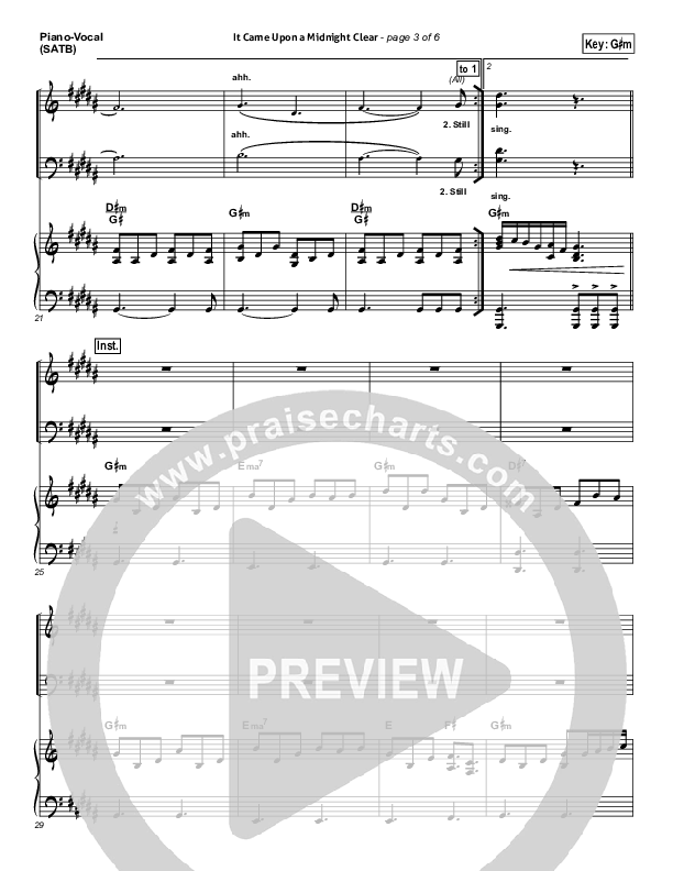 It Came Upon A Midnight Clear Piano/Vocal (SATB) (Kutless)