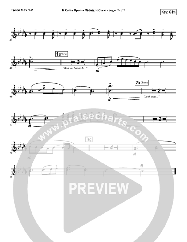 It Came Upon A Midnight Clear Tenor Sax 1/2 (Kutless)