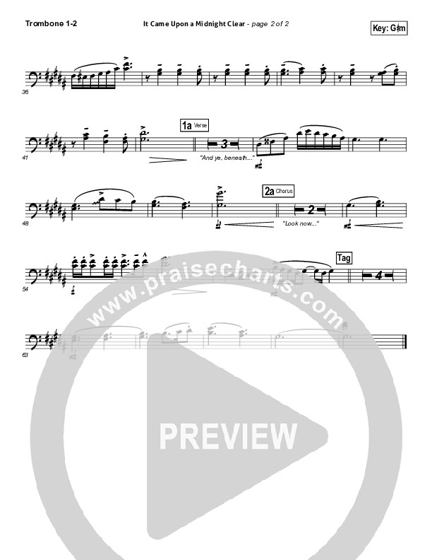 It Came Upon A Midnight Clear Trombone 1/2 (Kutless)