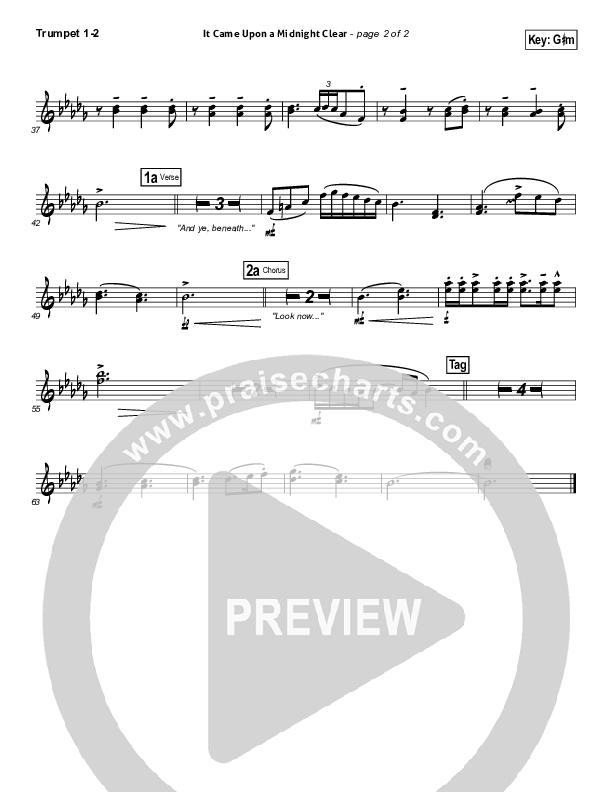 It Came Upon A Midnight Clear Trumpet 1,2 (Kutless)