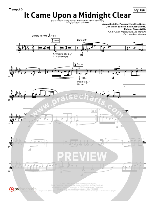 It Came Upon A Midnight Clear Trumpet 3 (Kutless)