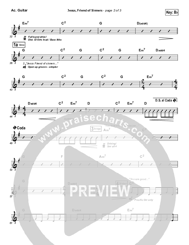 Jesus Friend Of Sinners Acoustic Guitar (Casting Crowns)