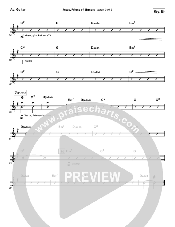 Jesus Friend Of Sinners Acoustic Guitar (Casting Crowns)