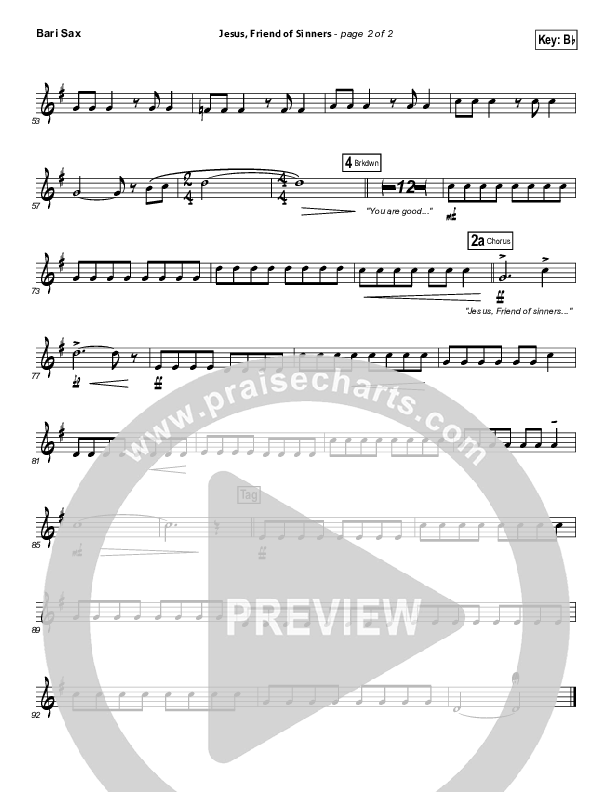 Jesus Friend Of Sinners Bari Sax (Casting Crowns)