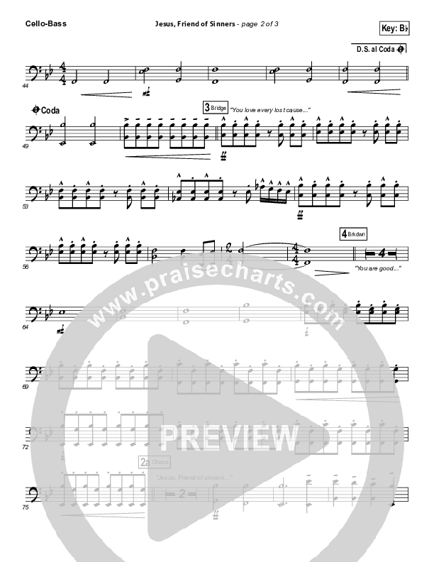 Jesus Friend Of Sinners Cello/Bass (Casting Crowns)