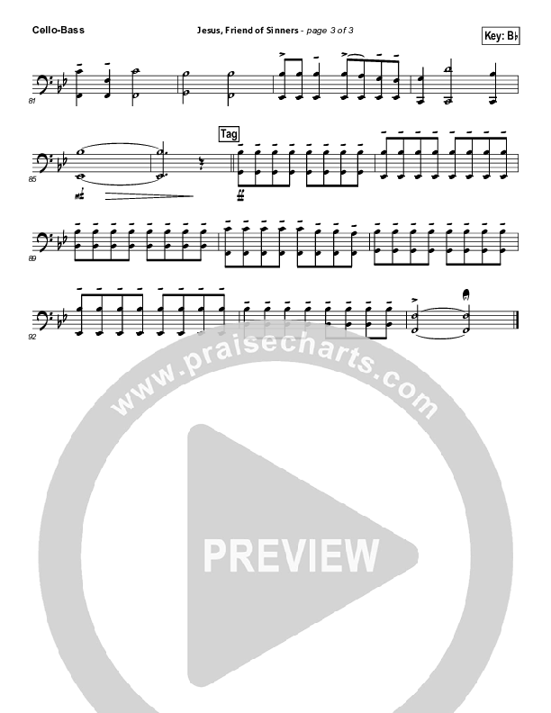 Jesus Friend Of Sinners Cello/Bass (Casting Crowns)