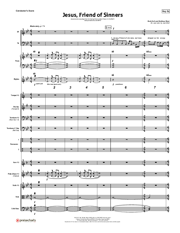 Jesus Friend Of Sinners Conductor's Score (Casting Crowns)