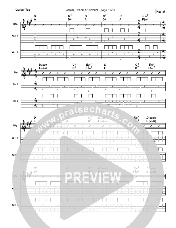 Jesus Friend Of Sinners Guitar Tab (Casting Crowns)