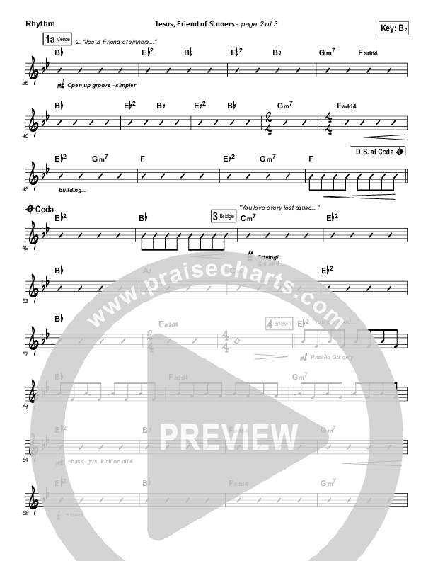 Jesus Friend Of Sinners Rhythm Chart (Casting Crowns)