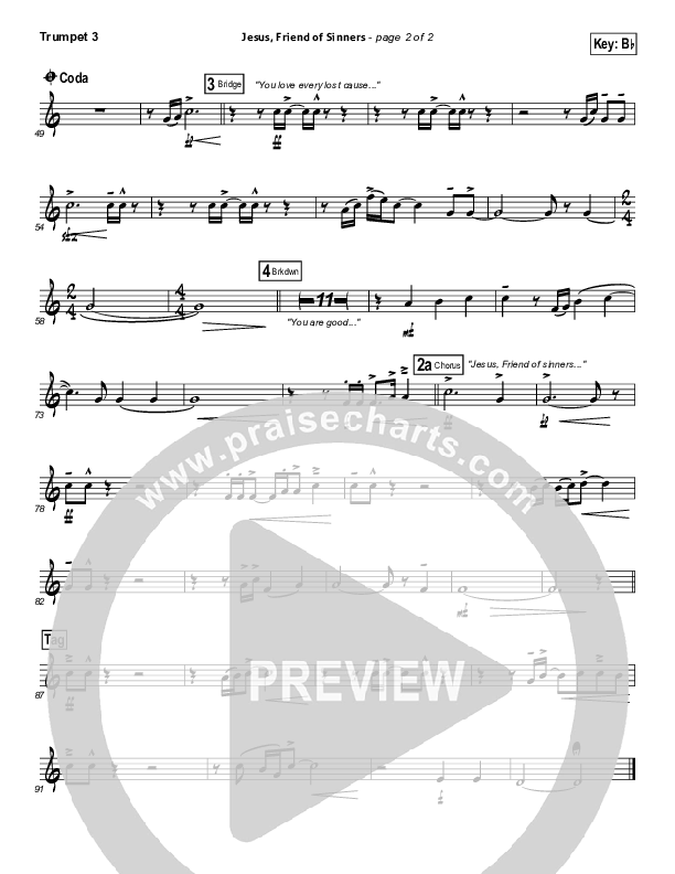 Jesus Friend Of Sinners Trumpet 3 (Casting Crowns)