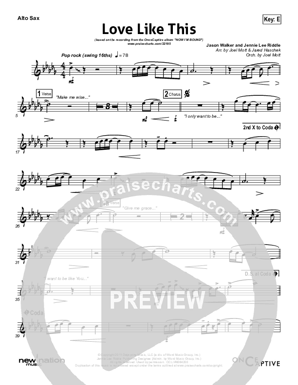 Love Like This Alto Sax (OnceCaptive)