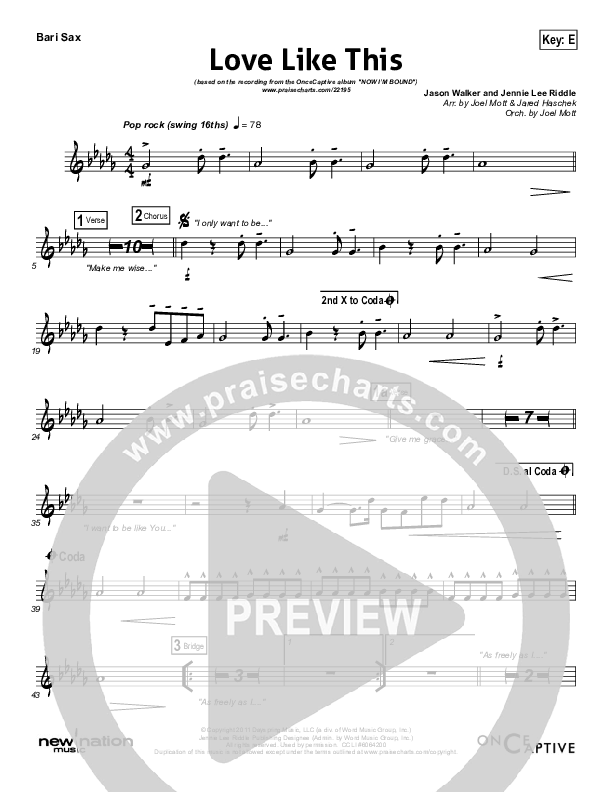 Love Like This Bari Sax (OnceCaptive)