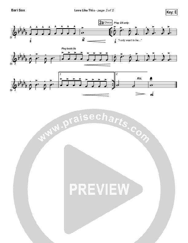 Love Like This Bari Sax (OnceCaptive)