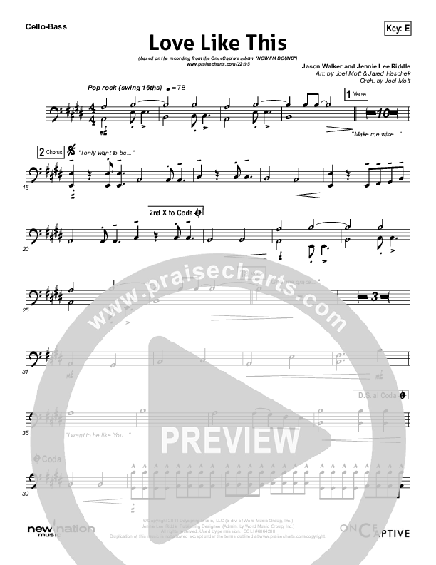 Love Like This Cello/Bass (OnceCaptive)