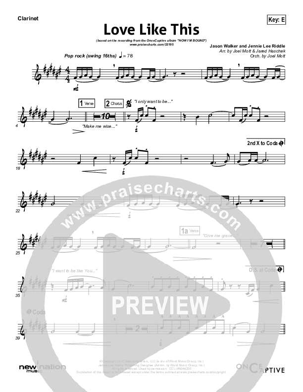 Love Like This Clarinet (OnceCaptive)