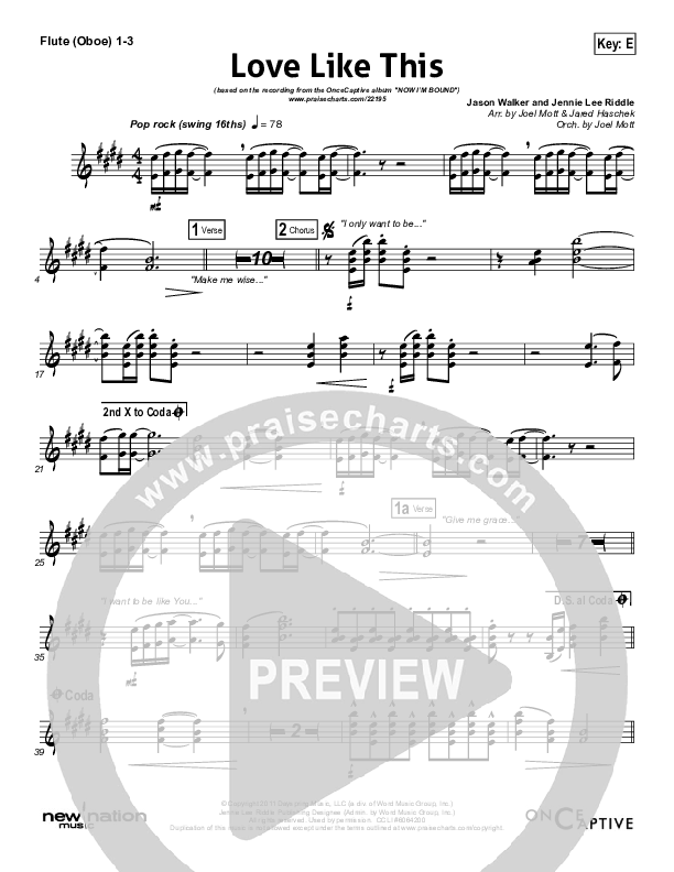 Love Like This Flute/Oboe 1/2/3 (OnceCaptive)