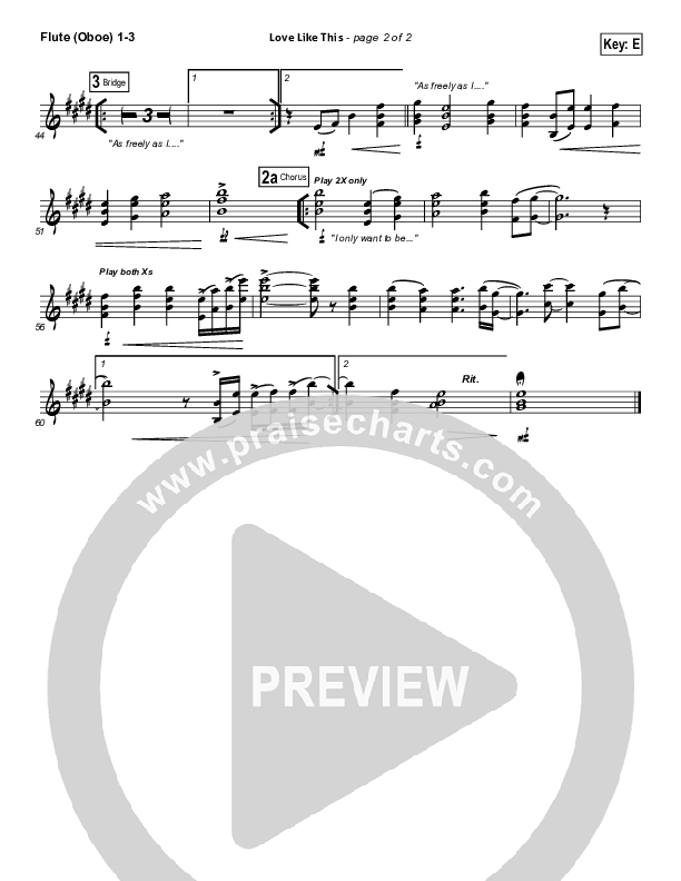 Love Like This Flute/Oboe 1/2/3 (OnceCaptive)