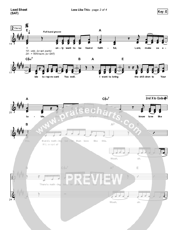 Love Like This Lead Sheet (SAT) (OnceCaptive)