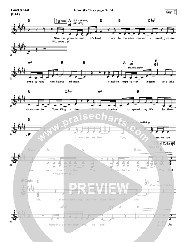 Love Like This Lead Sheet (SAT) (OnceCaptive)